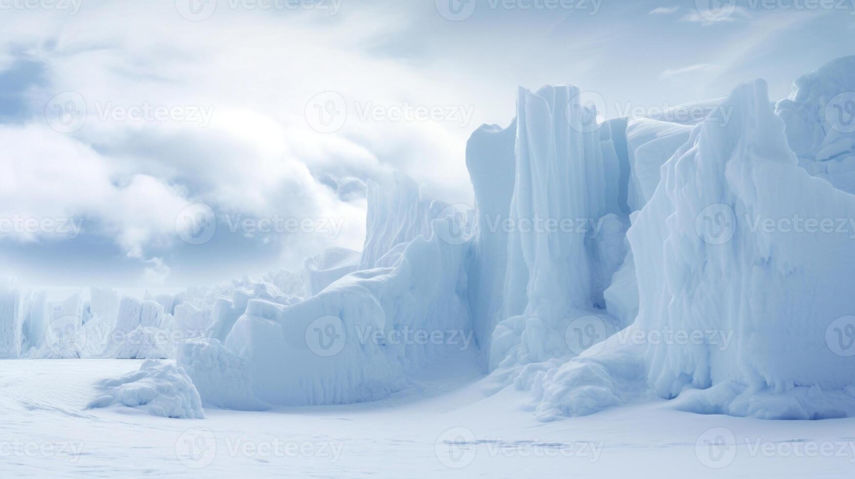 Eerie echoes reverberating off the ice walls as they collapse, the result of melting ice sheets caused by the Earths warming climate. photo