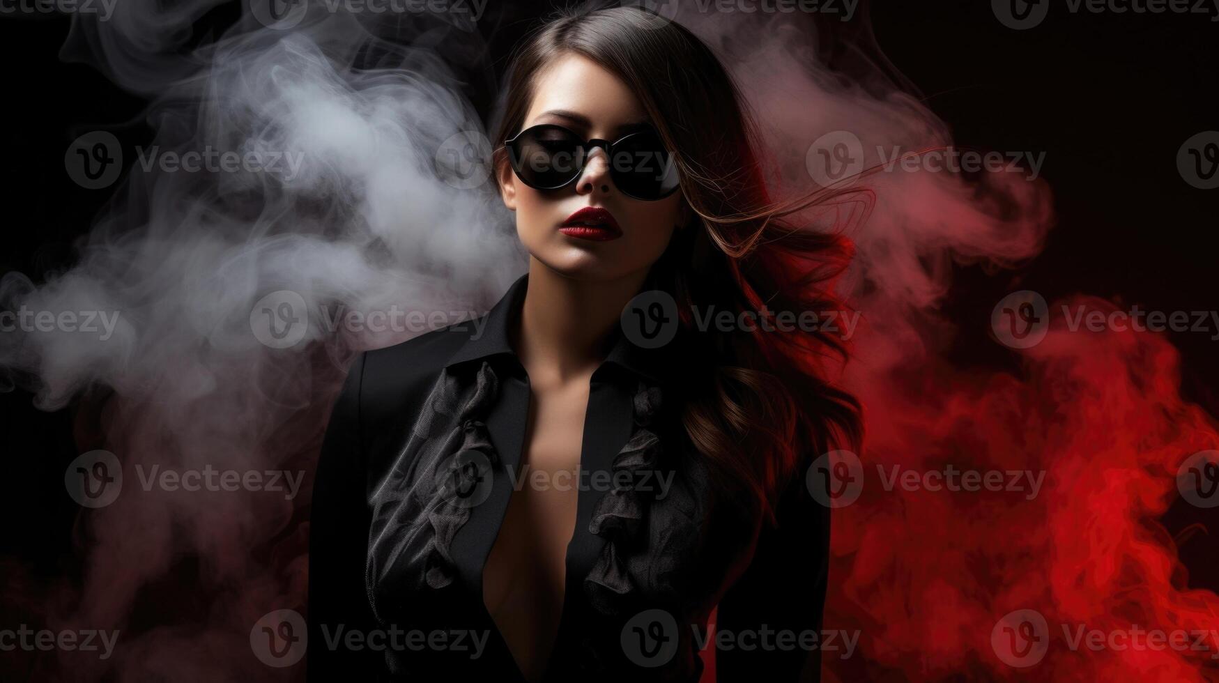 Smoke and style a fashion spread showcasing the perfect balance between edgy smoke effects and high fashion looks. photo