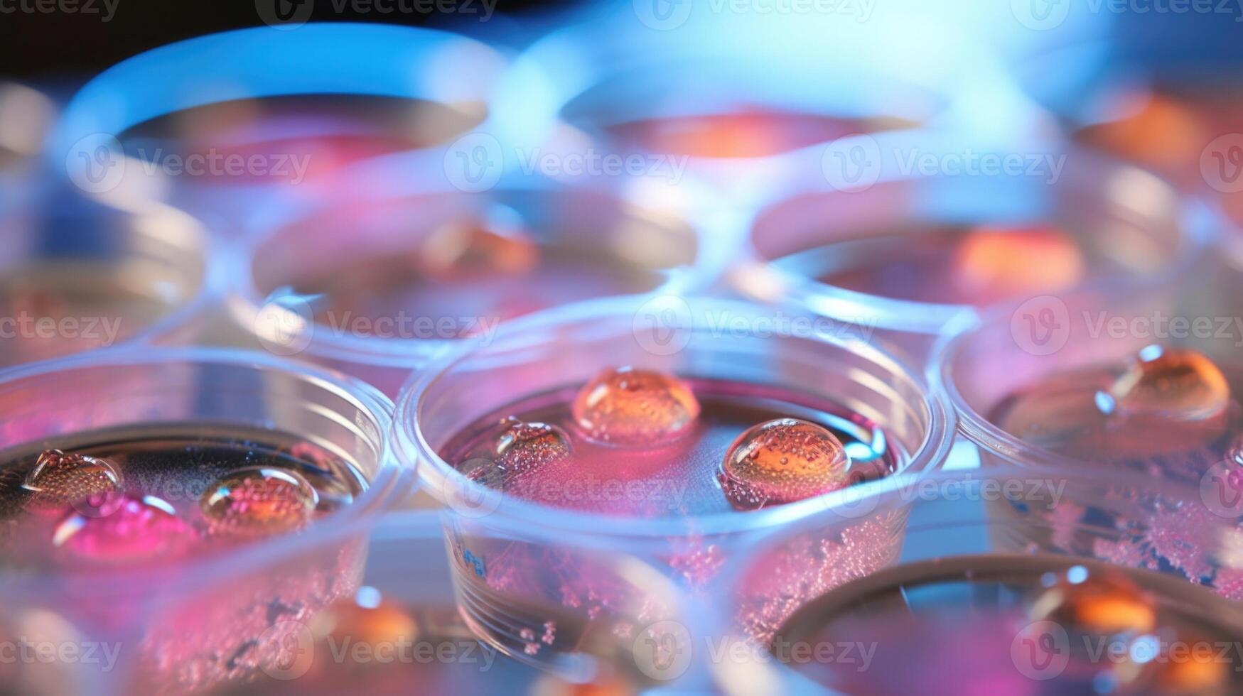 A closeup photo of multiple embryos in petri dishes, each labeled with the specific genetic traits being analyzed and tracked by researchers.