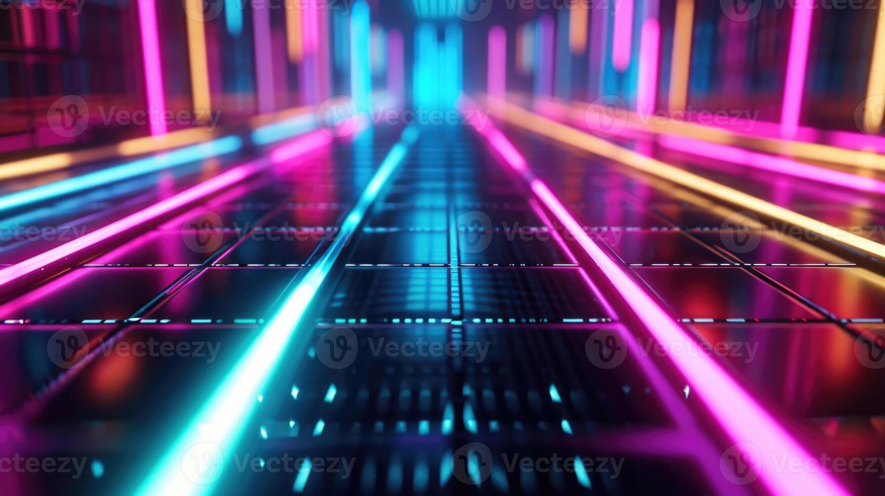 A grid of different neon colors flashing at different intervals creates a mesmerizing light show photo