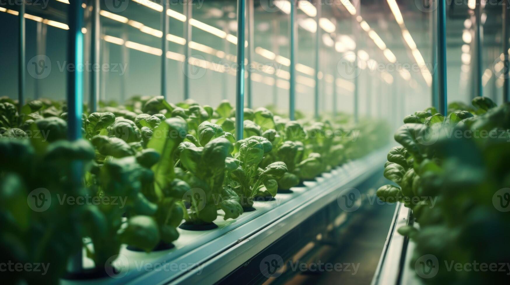 In a hightech greenhouse, rows of nutrientrich crops sprout from tall vertical towers, utilizing innovative irrigation and fertilization techniques to maximize space and optimize yield photo