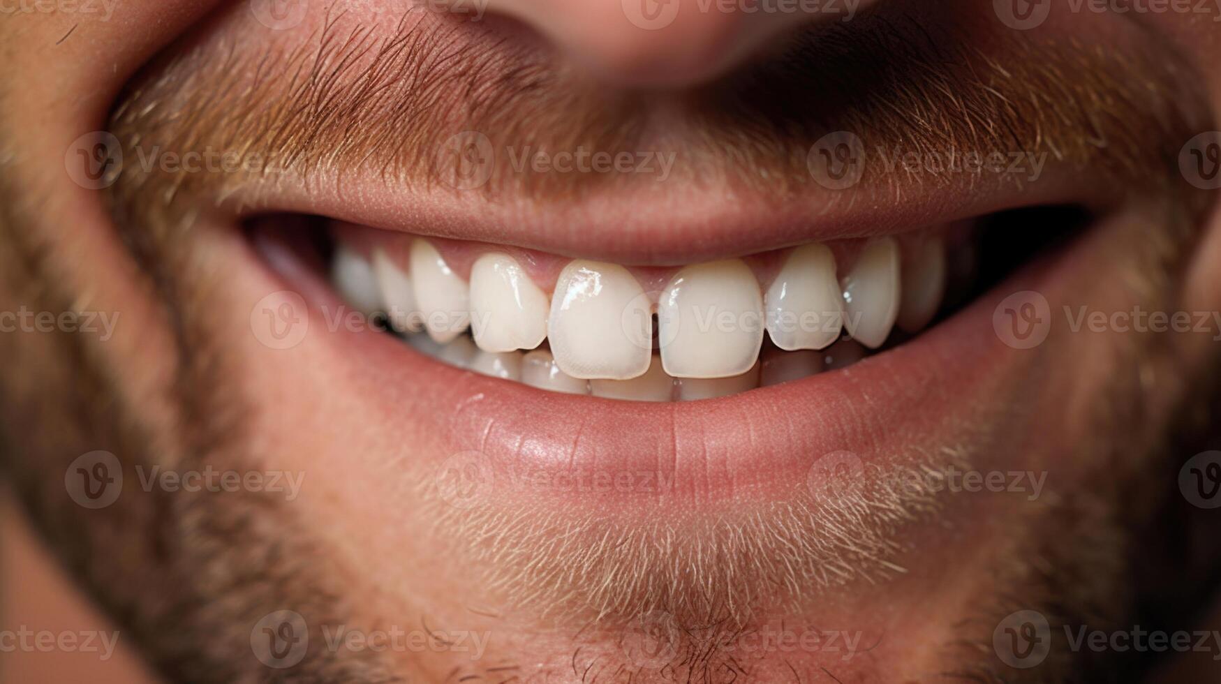 A macro photograph of a persons smile, revealing the muscles and movements involved in expressing happiness. photo