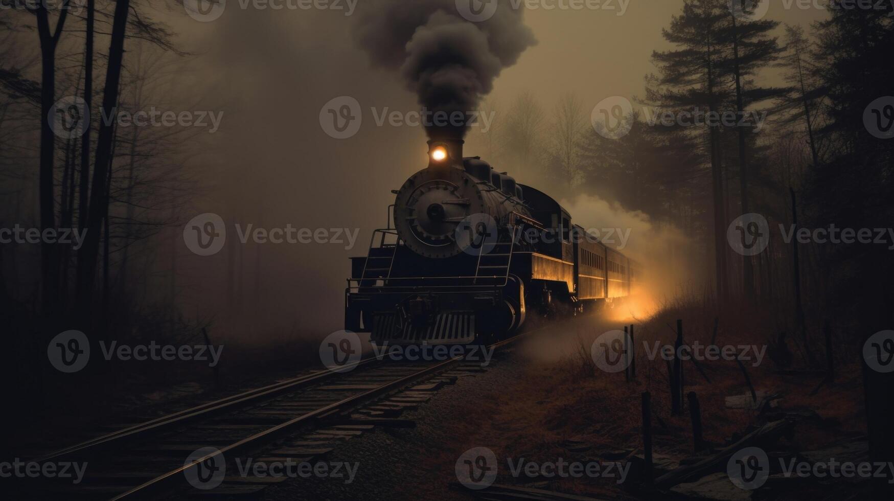 Foggy Memories Reliving the past through the haunting trails of train smoke photo