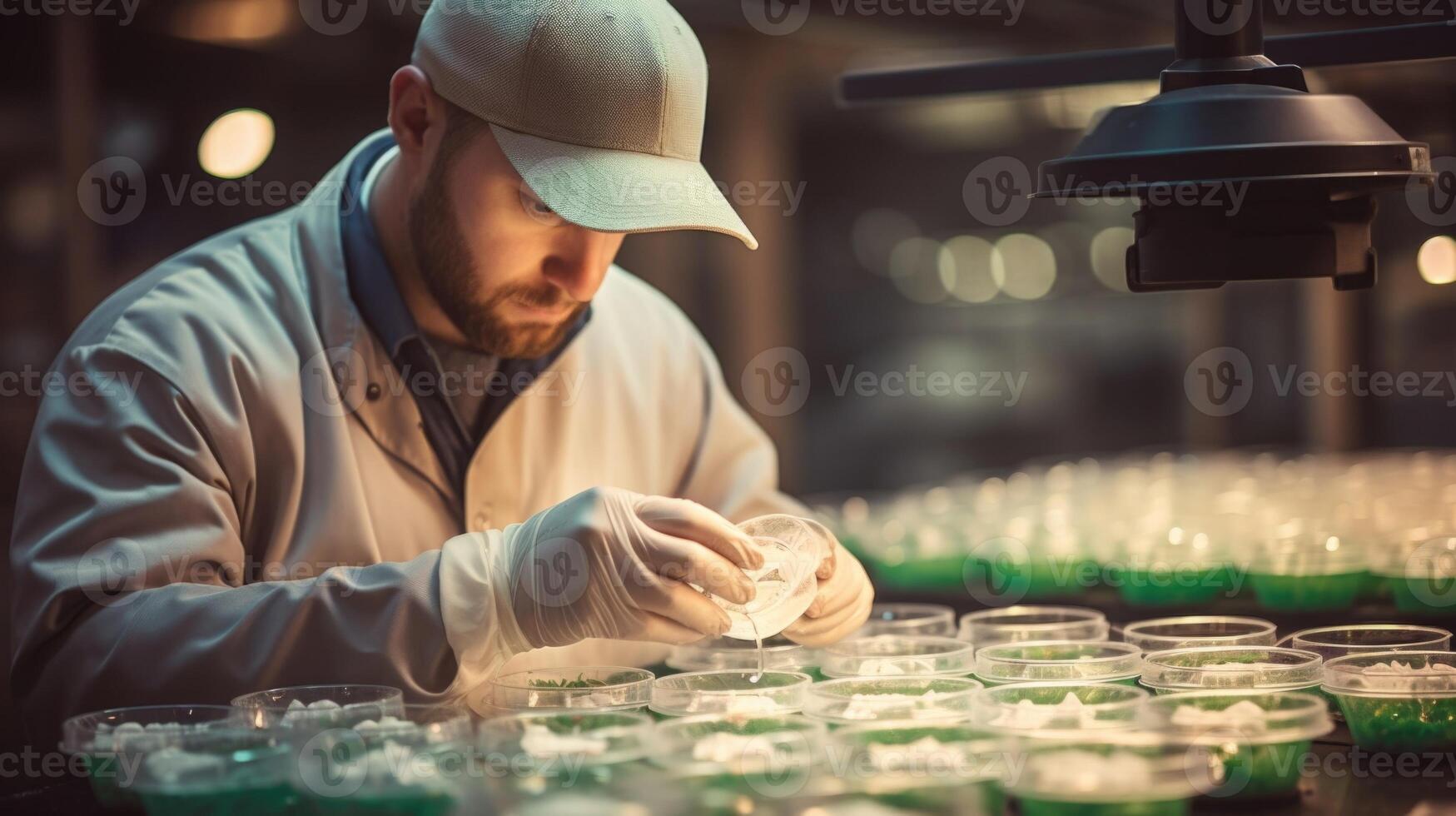 A farmer carefully transferring embryos from one species of animal to another, highlighting the important role they have in maintaining genetic diversity within heritage breeds. photo