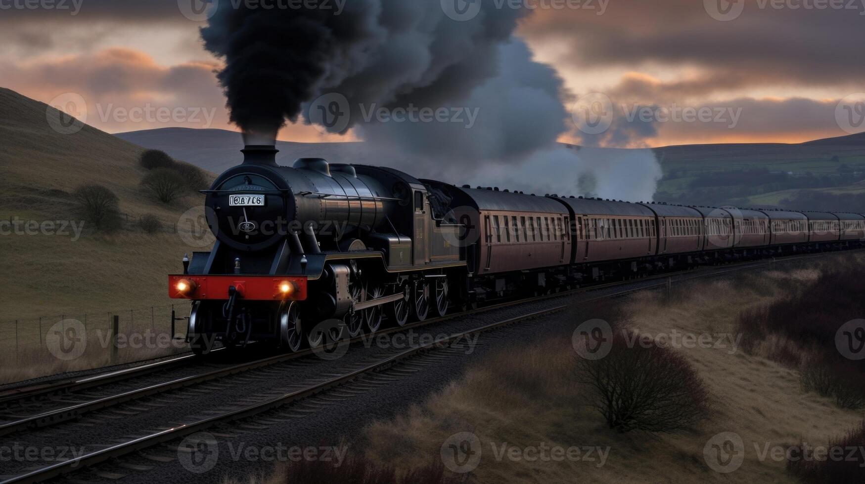 Against the dusky sky, the factorys smoke appears almost ghostly, shrouding the surrounding area in a haunting beauty. photo
