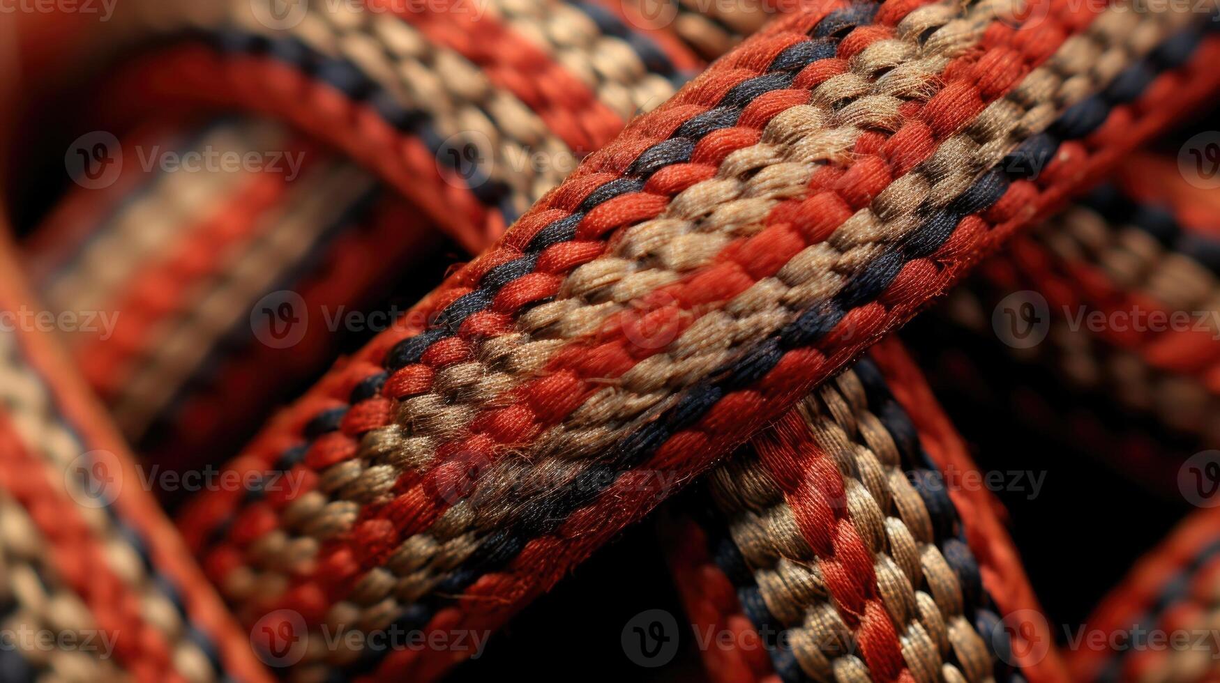 A microscopic view of a knot in a piece of fabric, demonstrating the mathematics behind the weaving process. photo