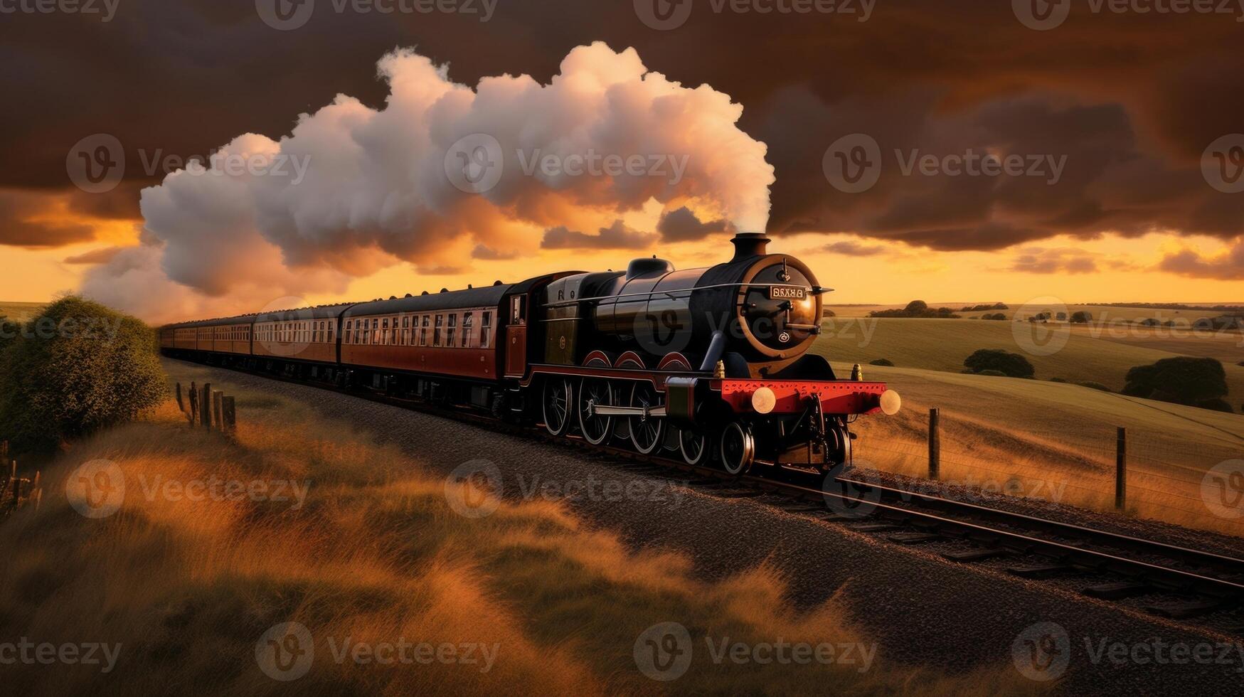 The last rays of sunlight cast a warm glow on the billowing smoke, creating a dramatic contrast against the darkening sky. photo