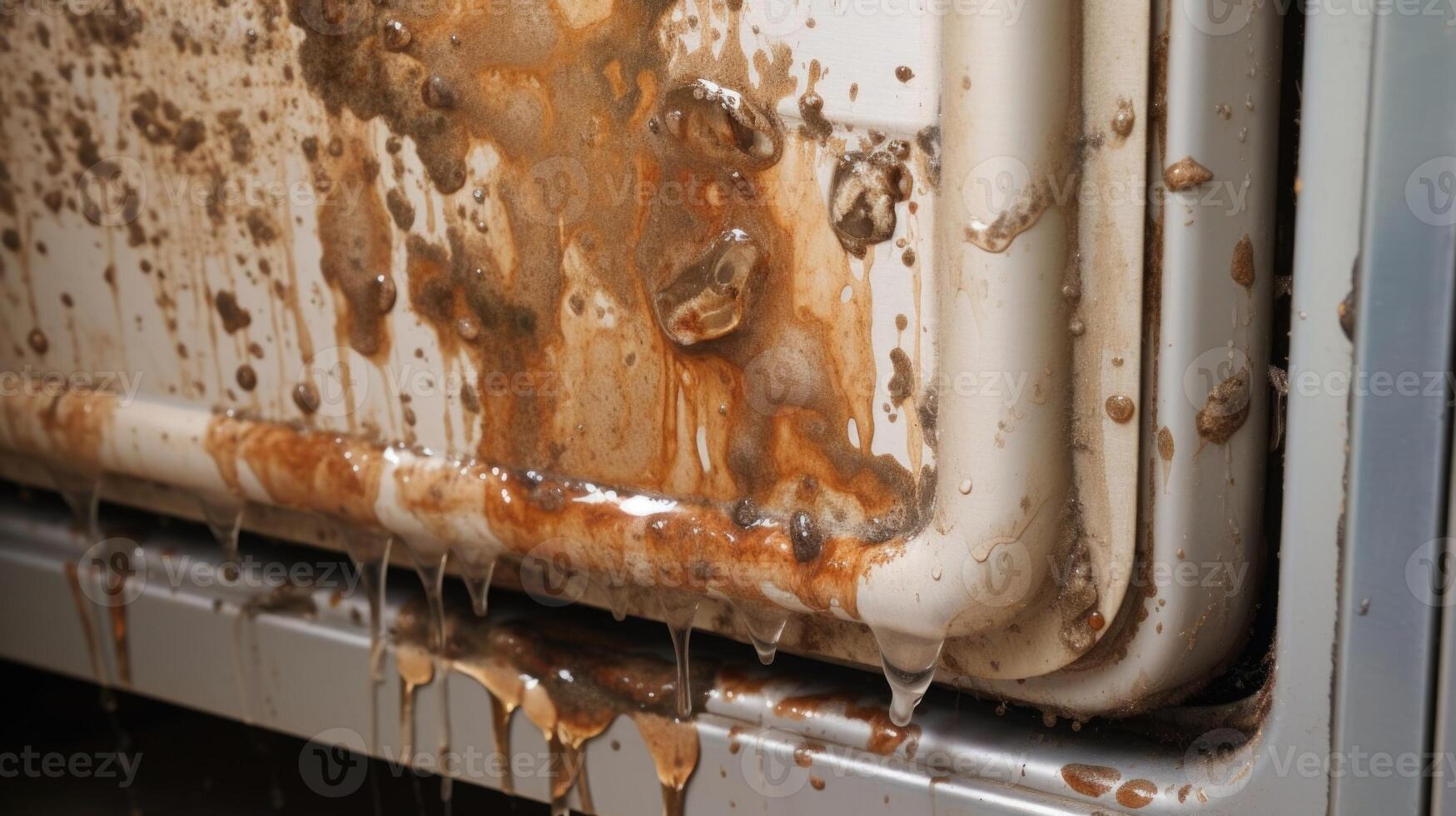 Soggy situation A closeup view of a waterdamaged appliance photo