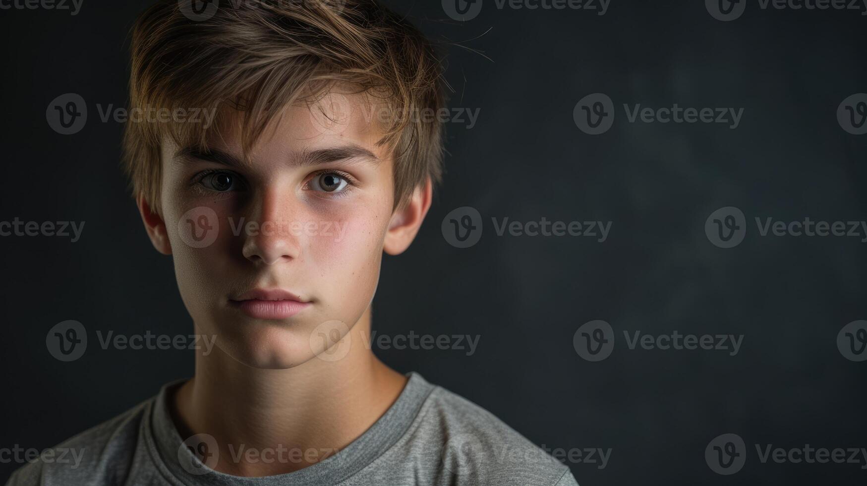 A teenage boy his face a mix of defiance and selfurance as he proudly displays his identity and challenges societal expectations photo
