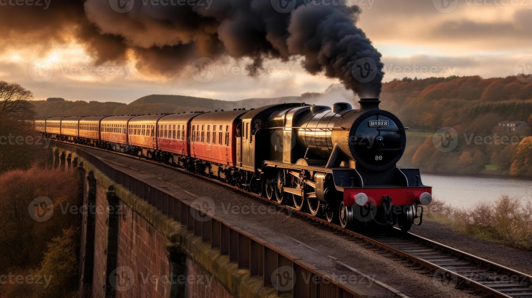 Like a dragon breathing fire, the factorys chimneys spew forth smoke into the fading light of day. photo