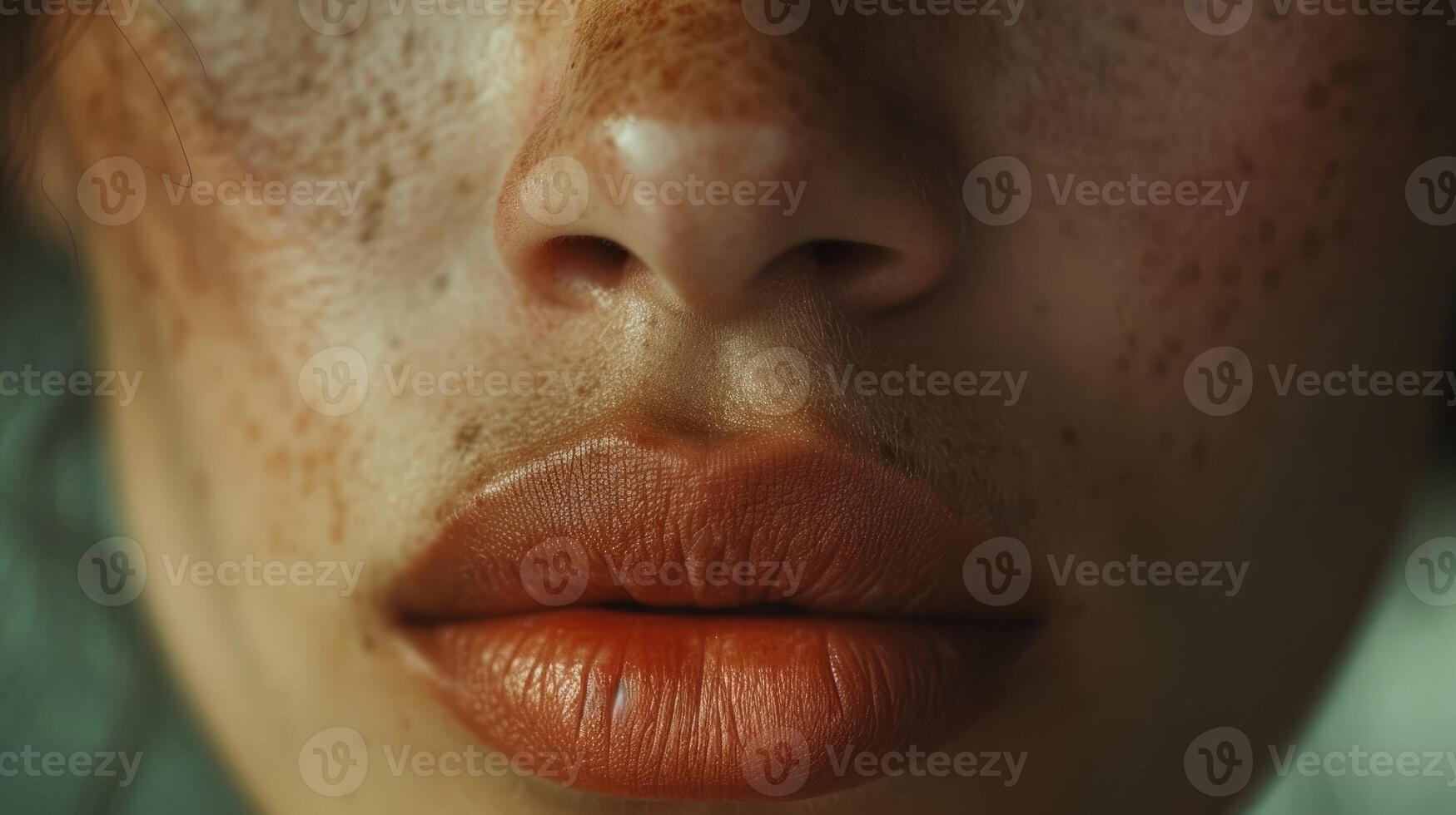 A closeup of a persons face shows them looking directly into the camera a small smile on their lips as they finally accept and embrace their authentic self photo