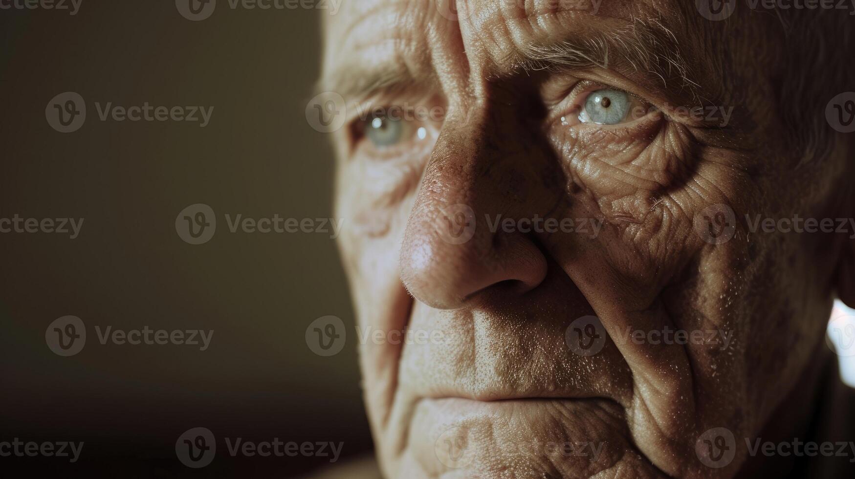 An older man with a weathered face and sunken eyes trying to cope with the physical symptoms of opiate withdrawal photo