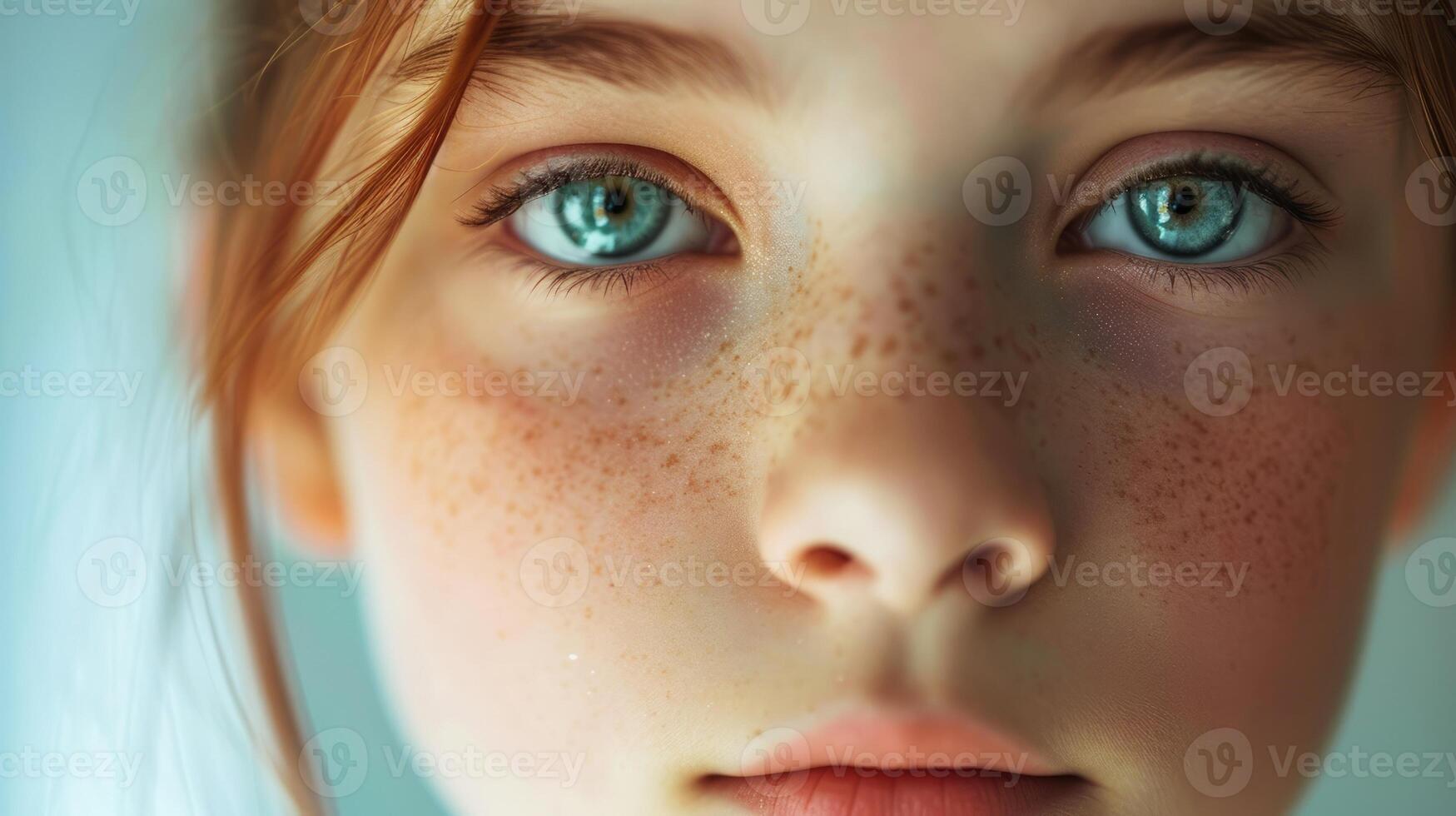 A closeup of a young girl her face distorted by the filters she uses on her photos trying to fit in with the unrealistic beauty standards set by social media