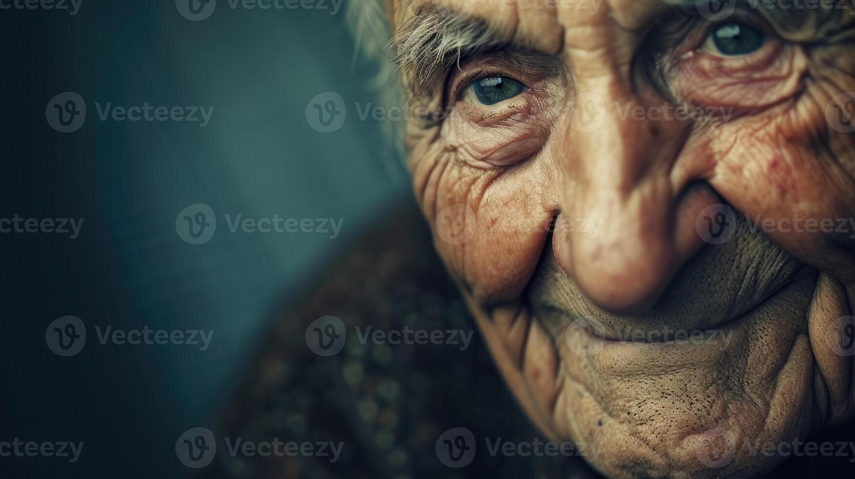 An elderly man smiles brightly his wrinkles reflecting a life full of experience and growth as he finally accepts himself for who he is photo