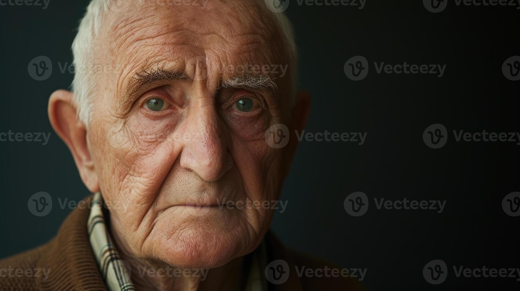 A portrait of a strong distinguished man in his 80s his eyes full of stories from his experiences photo
