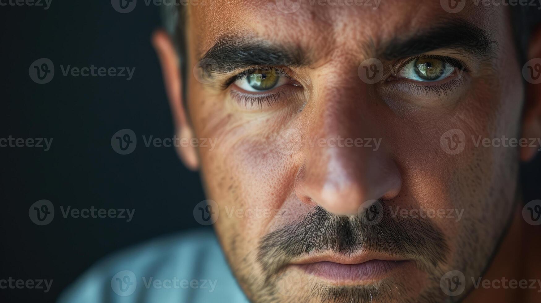A man with a defiant expression ready to fight for the preservation of the environment and a better future for all photo