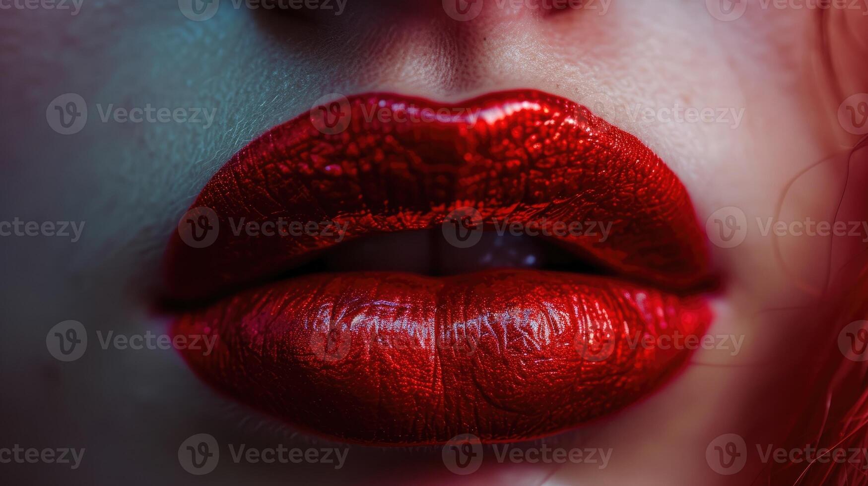 A closeup of a persons lips with bold and daring makeup representing the power of selfexpression and the bravery it takes to be true to oneself photo