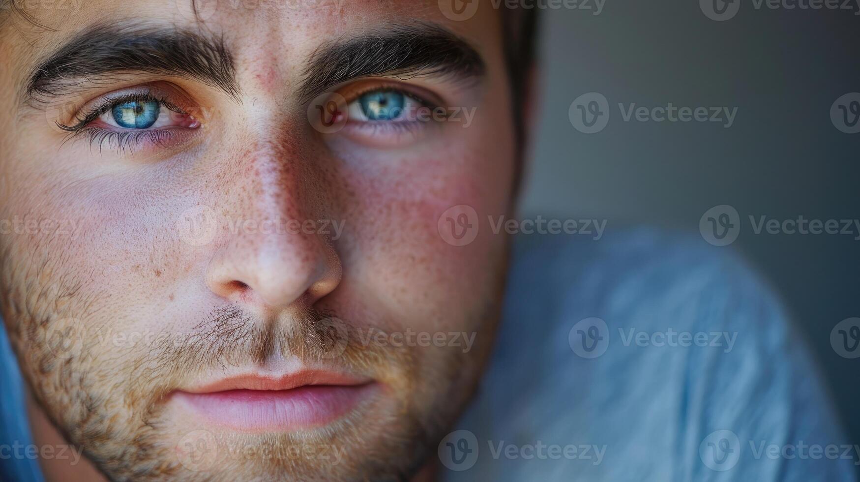 A young man with a determined look in his eyes his posture confident as he refuses to let his PTSD define him photo