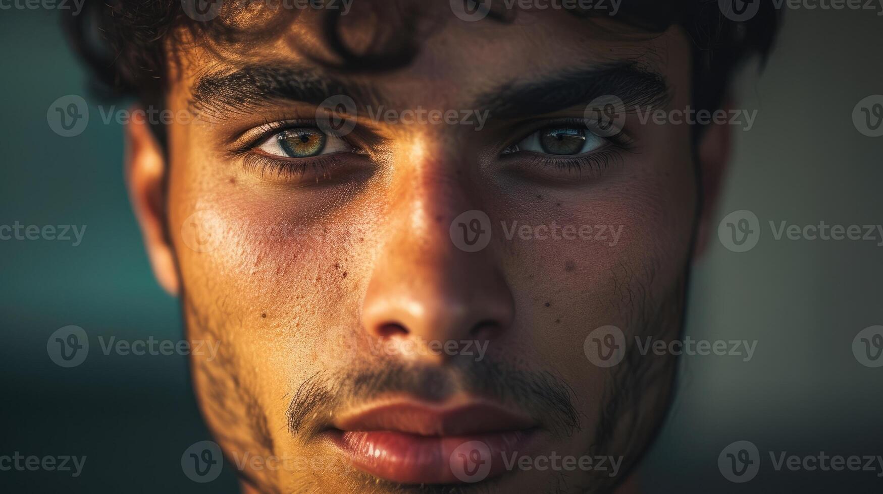The hopeful expression of a man in his 20s determined to chase his dreams and not let them slip away photo