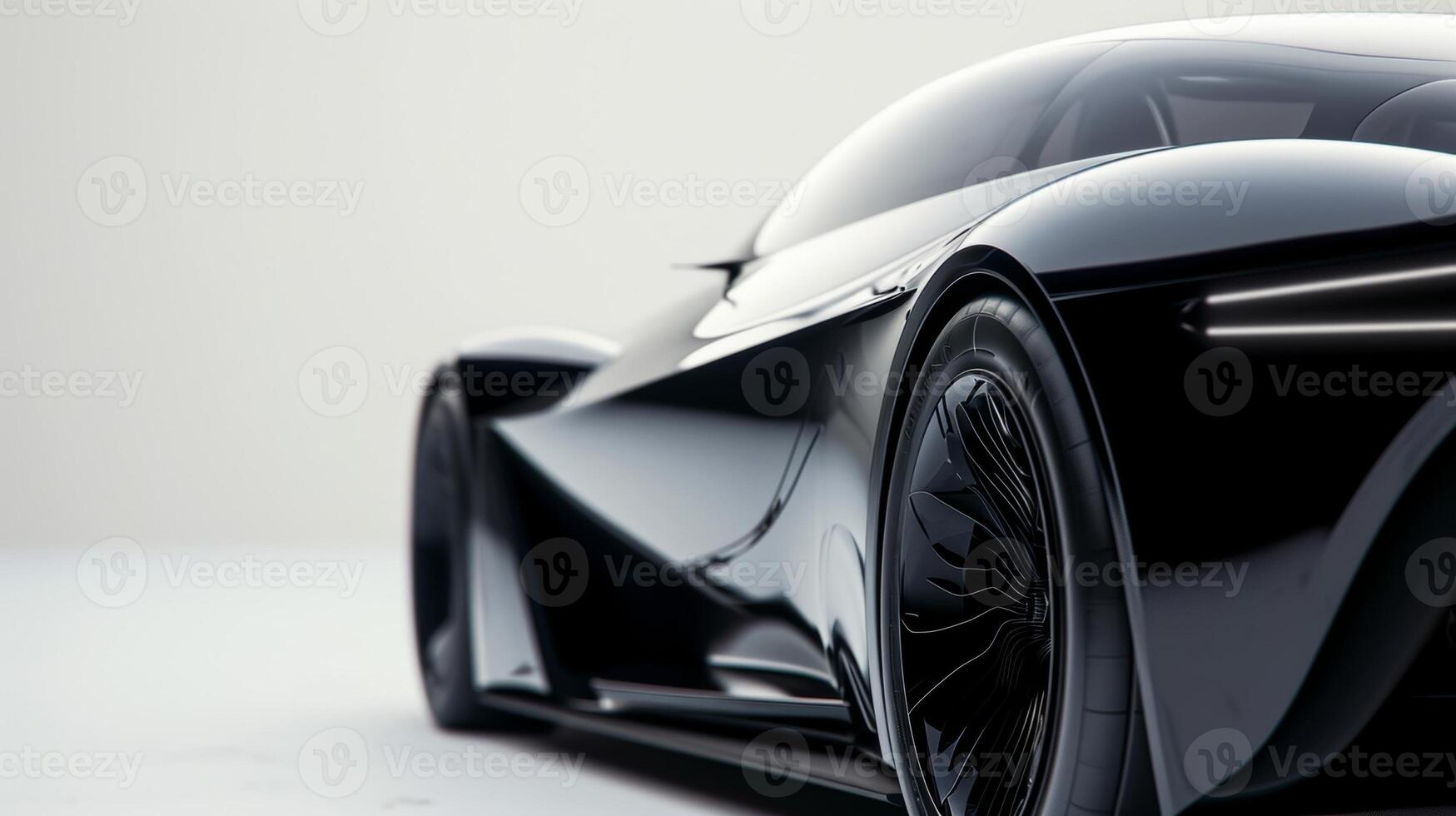 A closeup of the cars with the lens capturing the sleek lines and contours that allow for swift airflow and reduced drag giving the vehicle a stylish and streamlined appearance photo