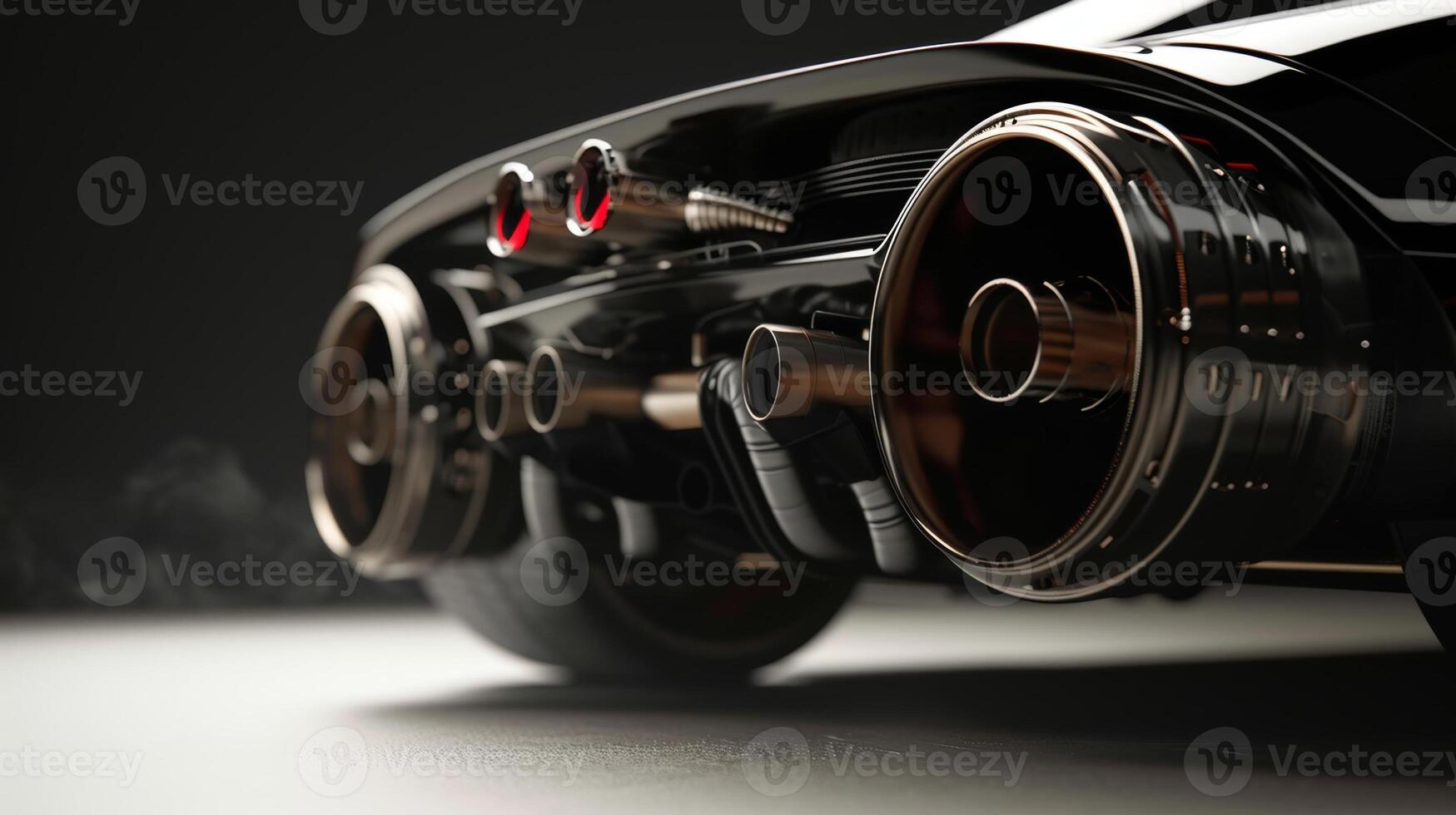 We get an upclose look at the performance exhaust system complete with larger pipes and strategically p mufflers for maximum power output photo