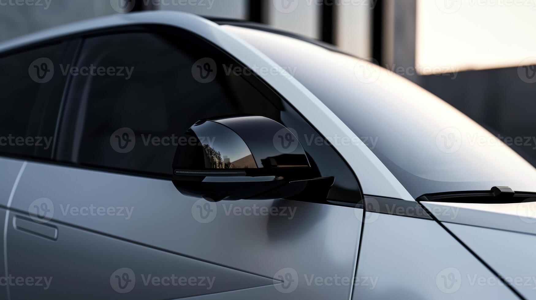 A detailed closeup of the side mirrors base showcases its slim design minimizing bulk and maximizing the cars striking profile photo