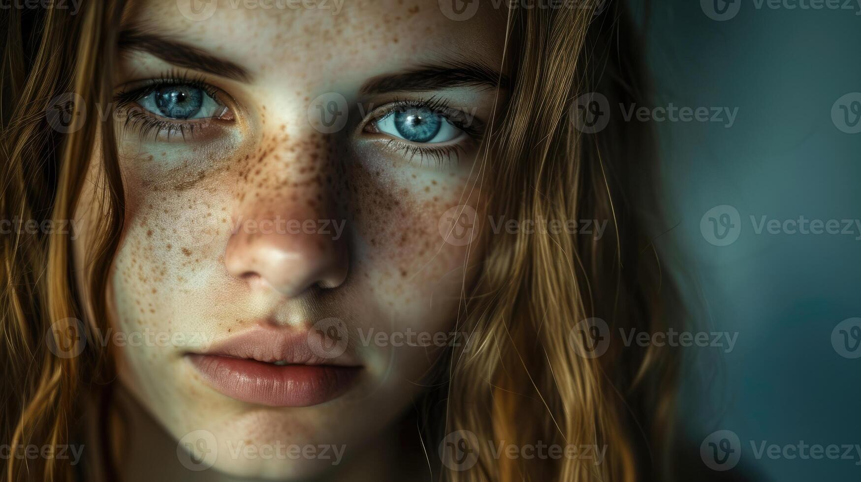 The determined gaze of a young woman determined not to let her current circumstances prevent her from achieving her dreams photo