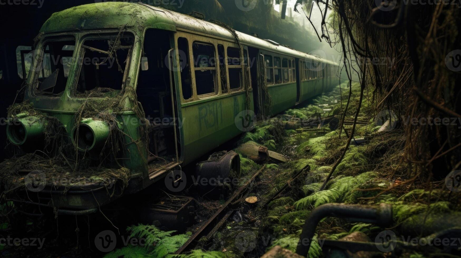 The depths hold a graveyard of abandoned vehicles, their windows now home to swaying seaweed and barnacles. photo