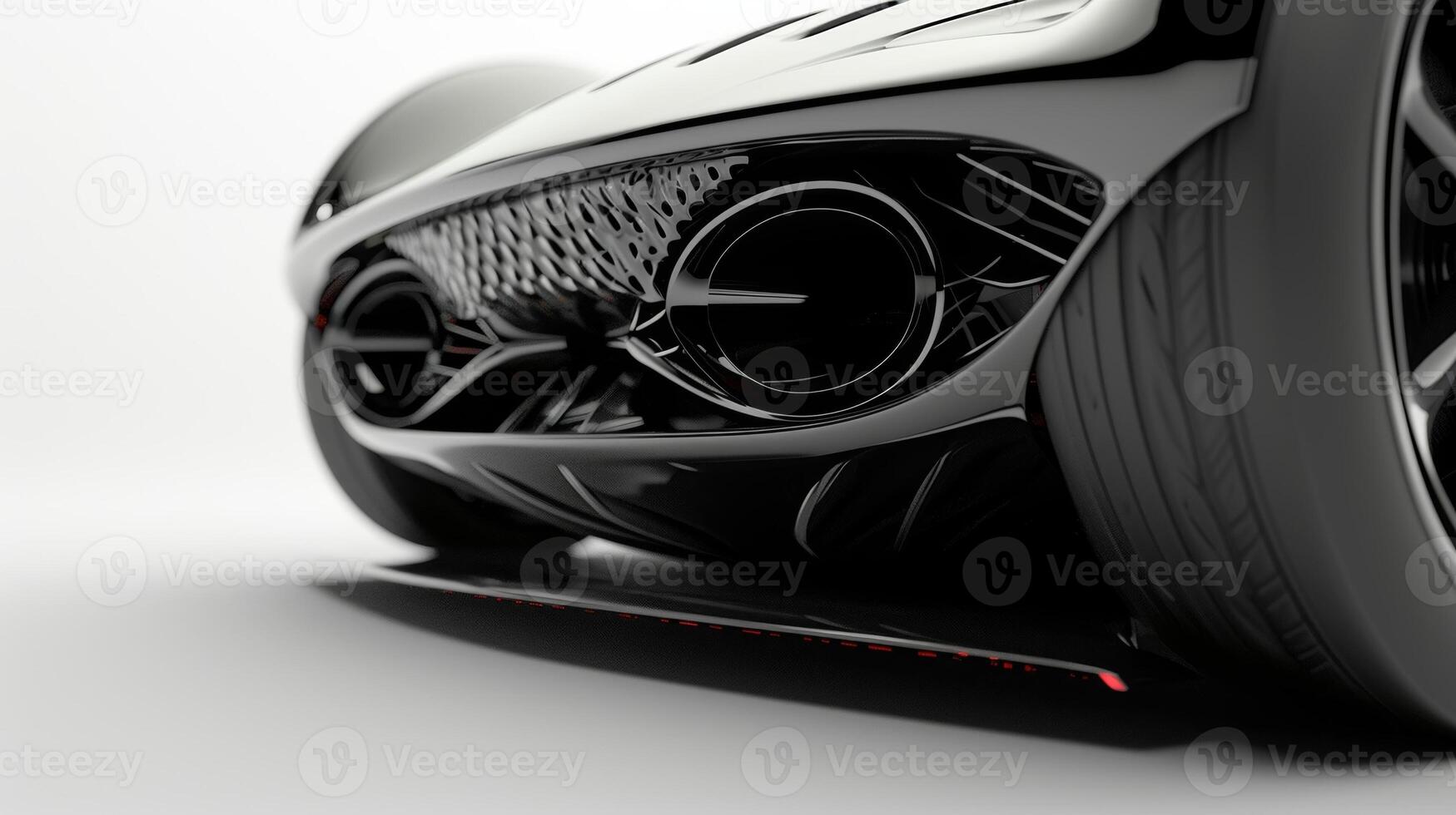 The front air dam of a vehicle lowers to the ground creating a smooth underbody and reducing drag photo