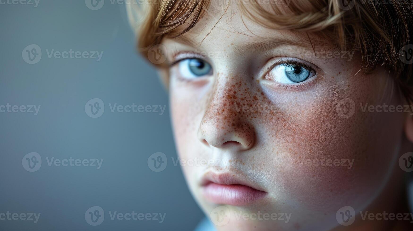 A young boy with a pained expression still reeling from the emotional scars caused by being bullied in his formative years photo