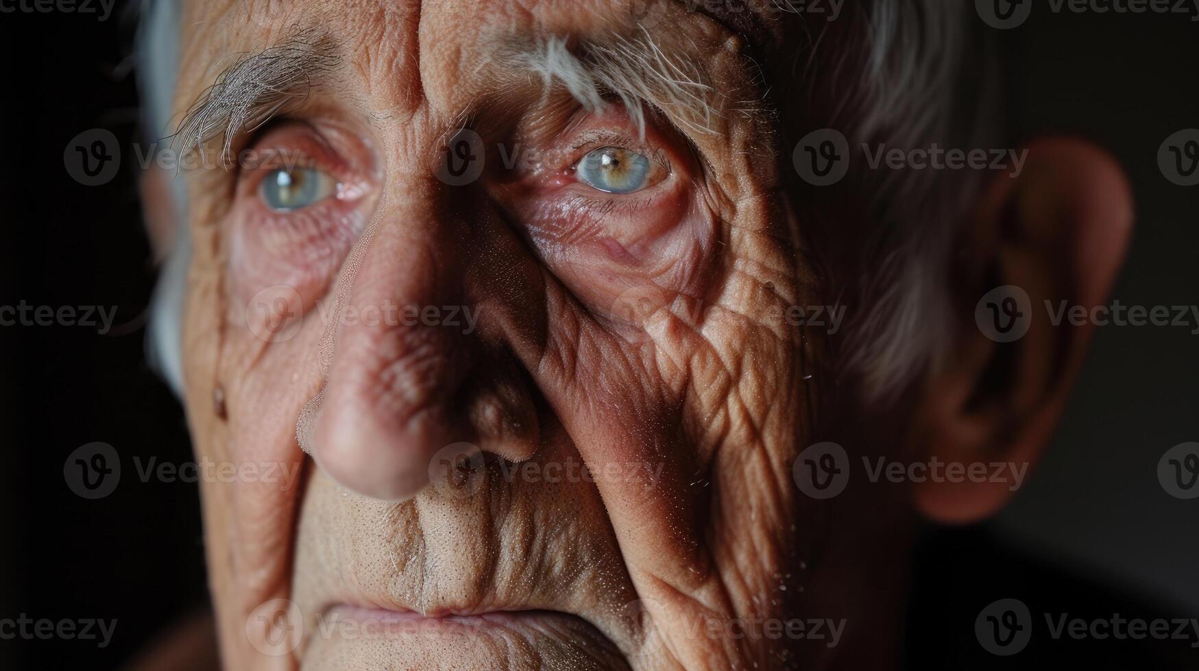 An older gentleman with a sadness in his eyes as he contemplates the dreams he had to give up for his family photo