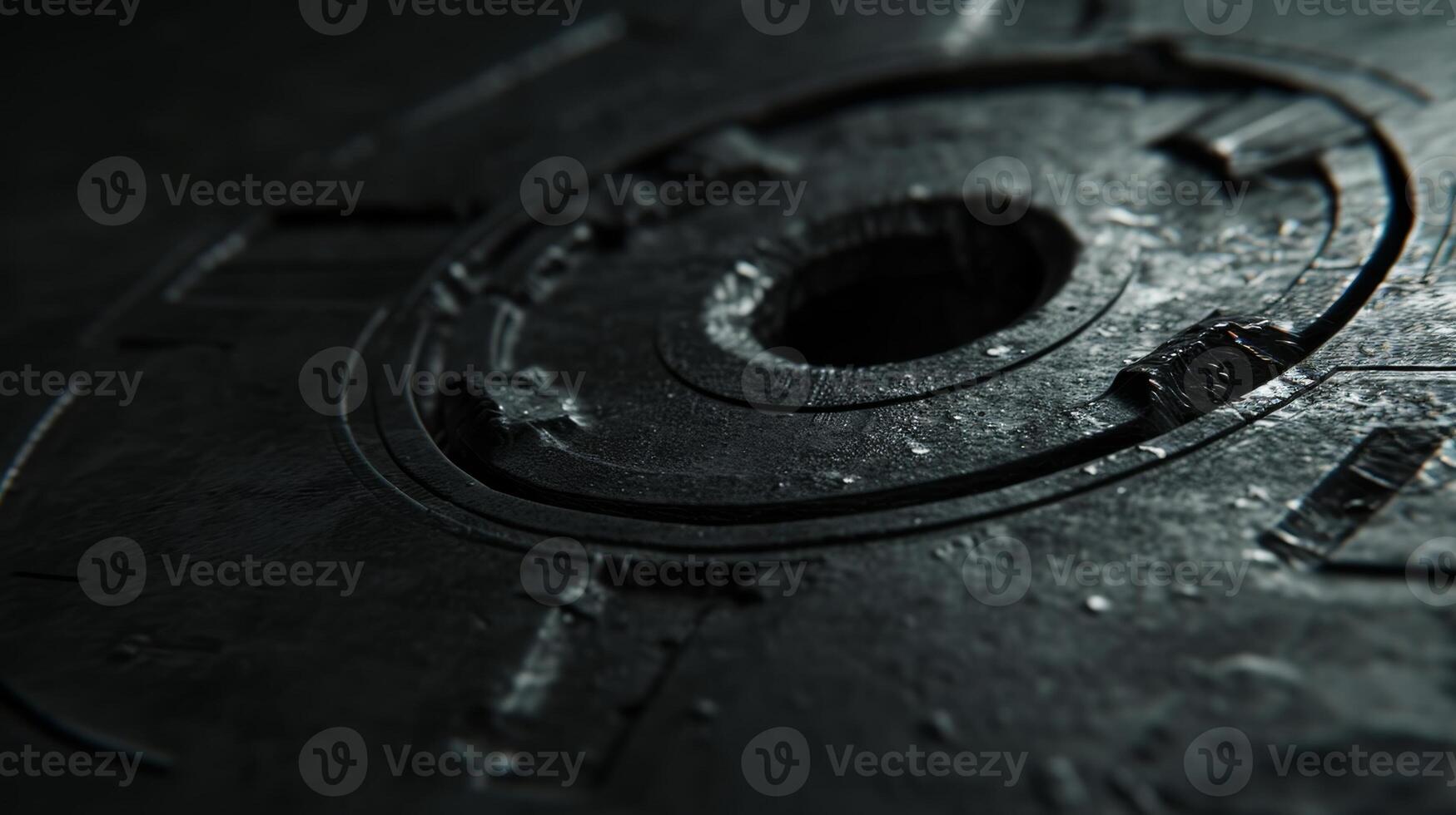 The camera zooms in on a dark ominous symbol etched onto a metal surface hinting at a hidden and elusive organization photo