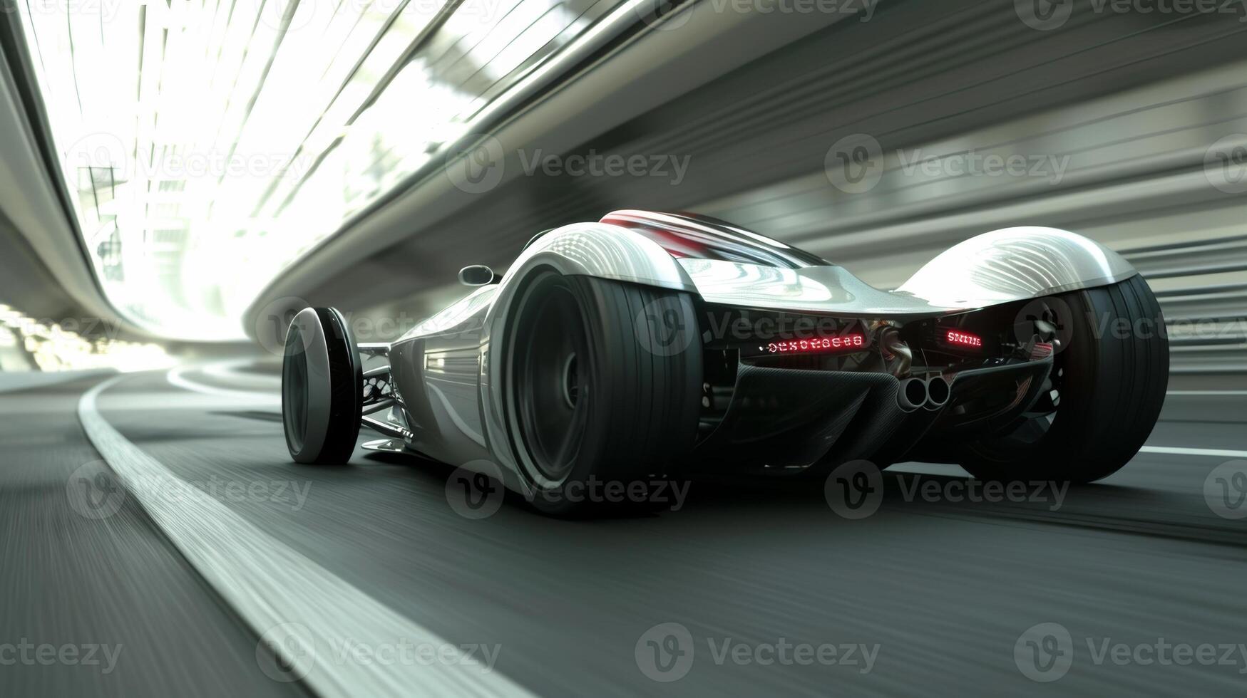 The onboard camera captures the velocity of air ping through the specialized spoiler creating a strong force that keeps the car firmly planted on the ground photo