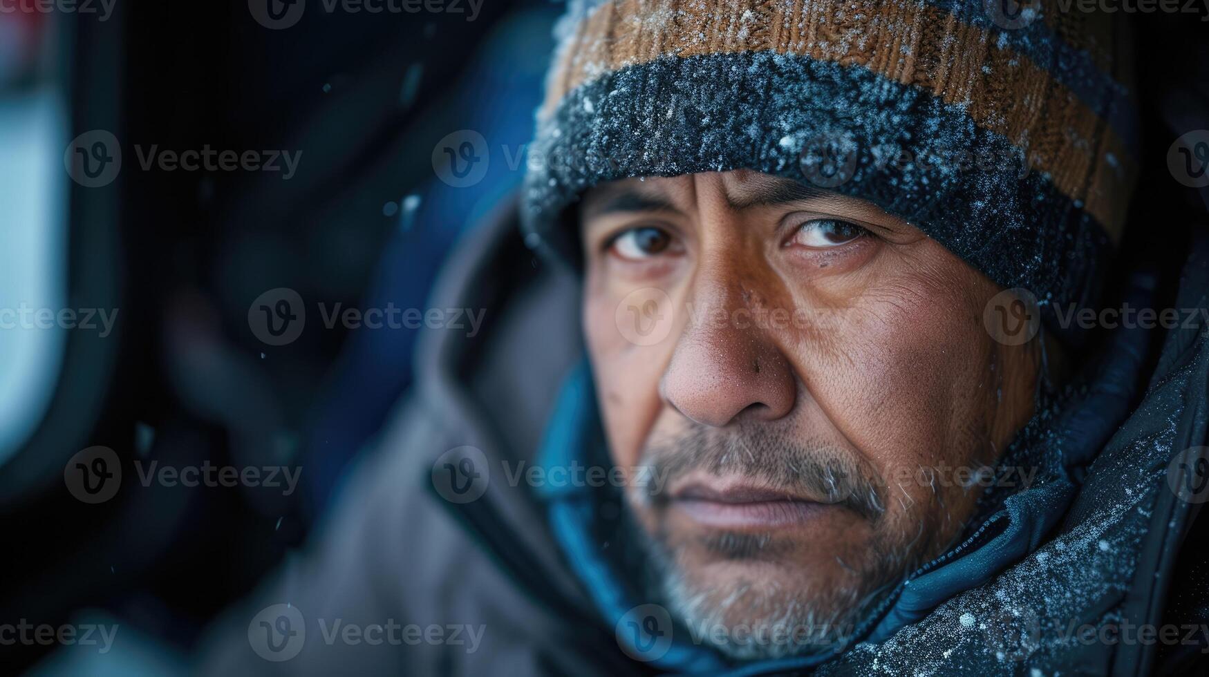 A recent immigrant feeling the strain of supporting their family in a new country with limited job opportunities photo