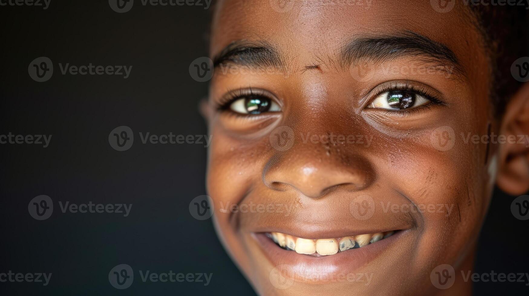 A teenage boy smiling despite the scars on his face proud to have survived and determined to live life to the fullest photo