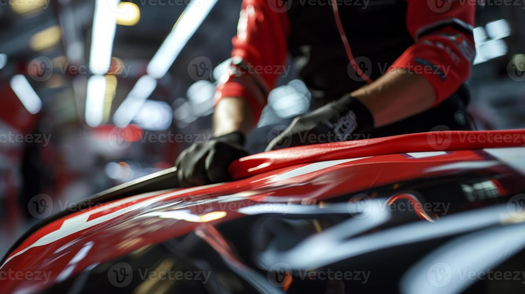A closeup of a worker delicately ironing the flag to remove any wrinkles or creases. This step is crucial for keeping the flag looking pristine during the race photo