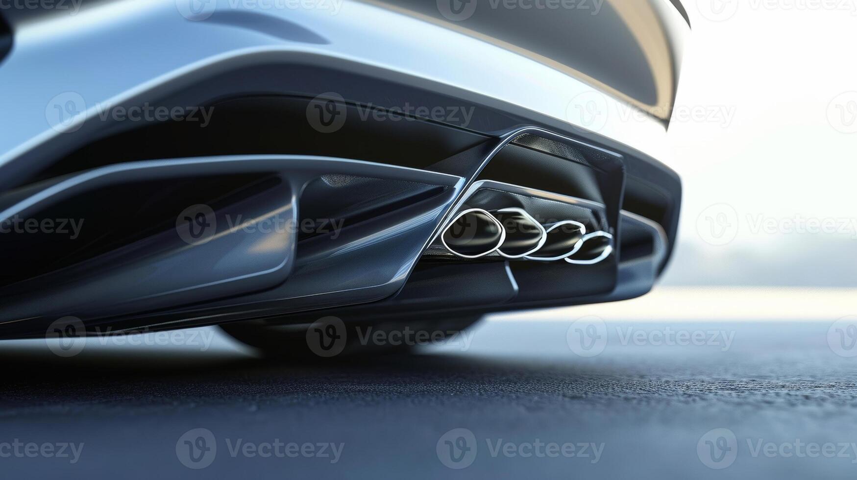 A closeup of the exhaust tips capturing any unique shapes or designs such as a triangular or oval shape photo