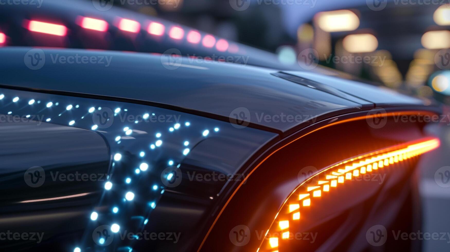 Closeup of the adaptive lighting system featuring LED matrix lights that automatically adjust beam patterns for optimal visibility photo