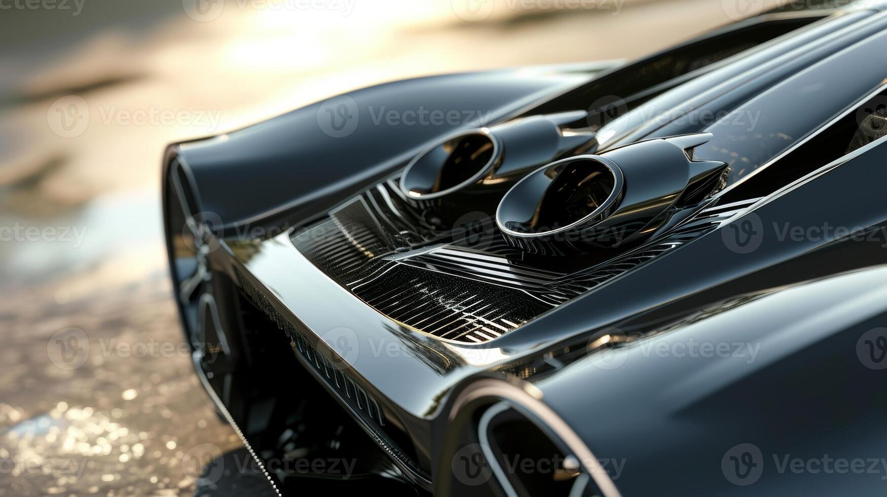 Closeup of the engine intake revealing the efficient design that maximizes airflow and enhances the cars overall performance photo
