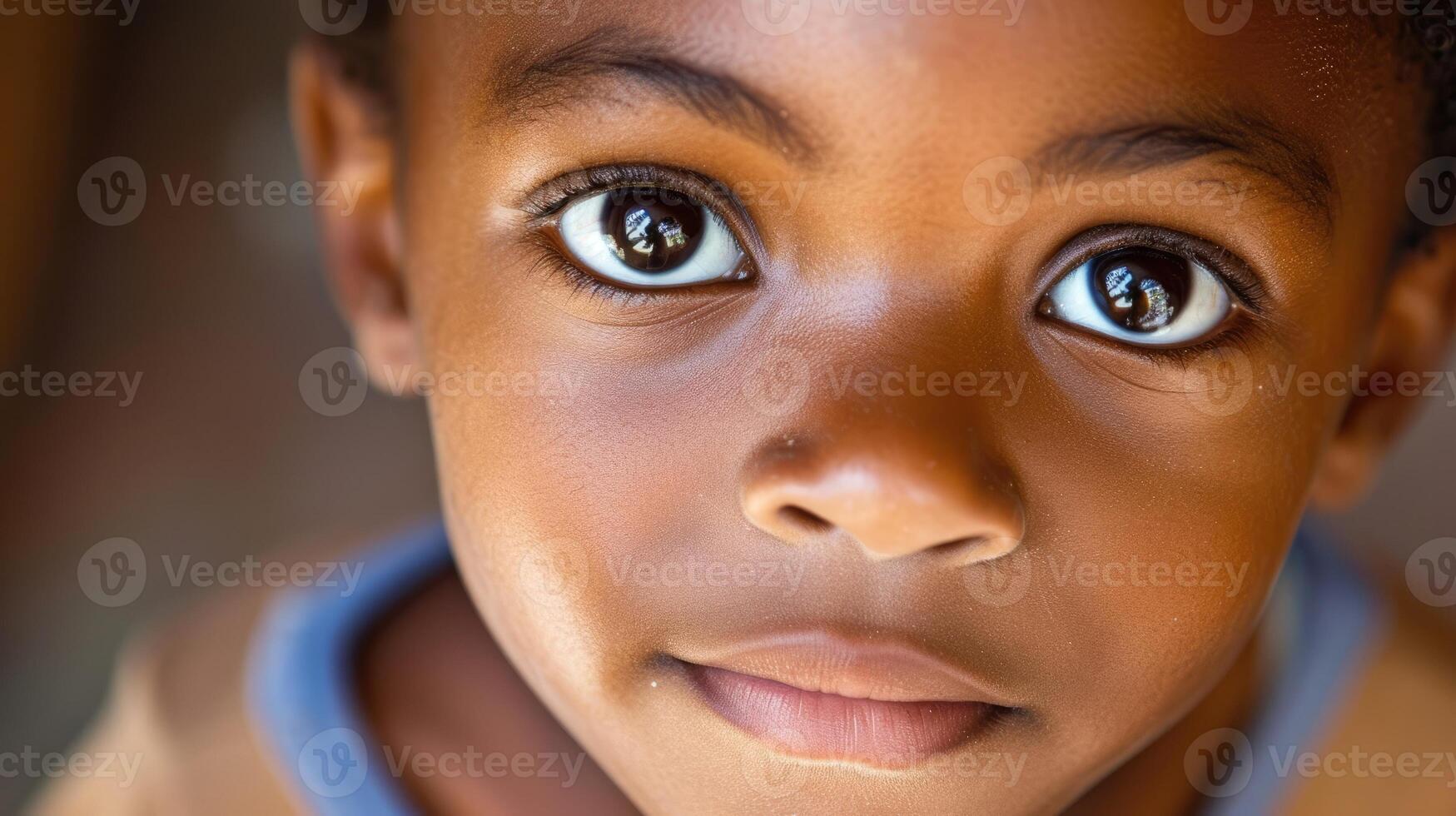 A young boy with a mix of African and European features looks into the camera with a curious expression symbolizing the everevolving nature of cultural imilation photo