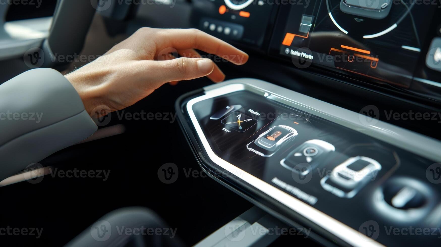A closeup shot of the systems gesture control feature allowing the user to control the screen and menu options with a simple hand gesture photo