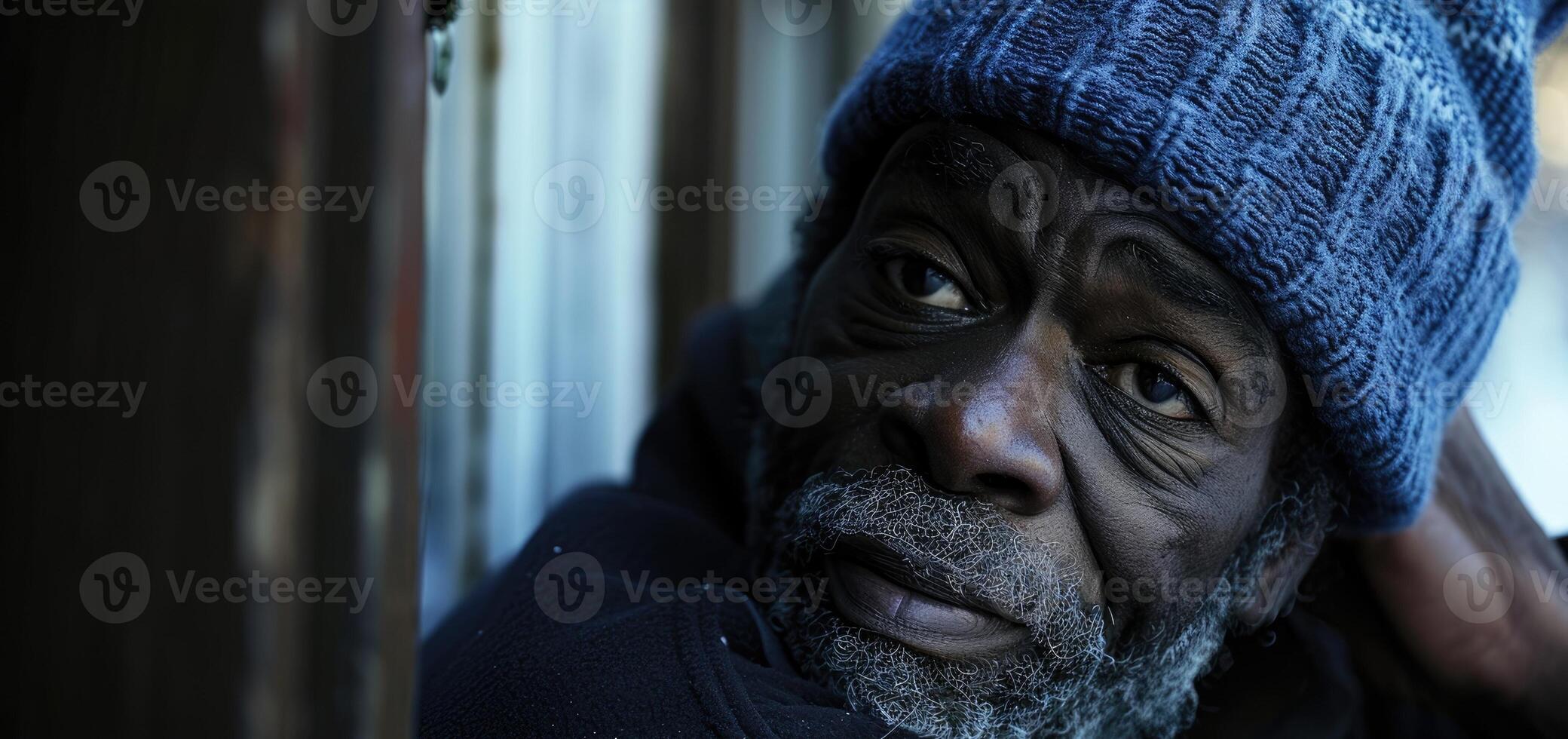 A man with a forced smile trying to hide his lack of selfconfidence photo