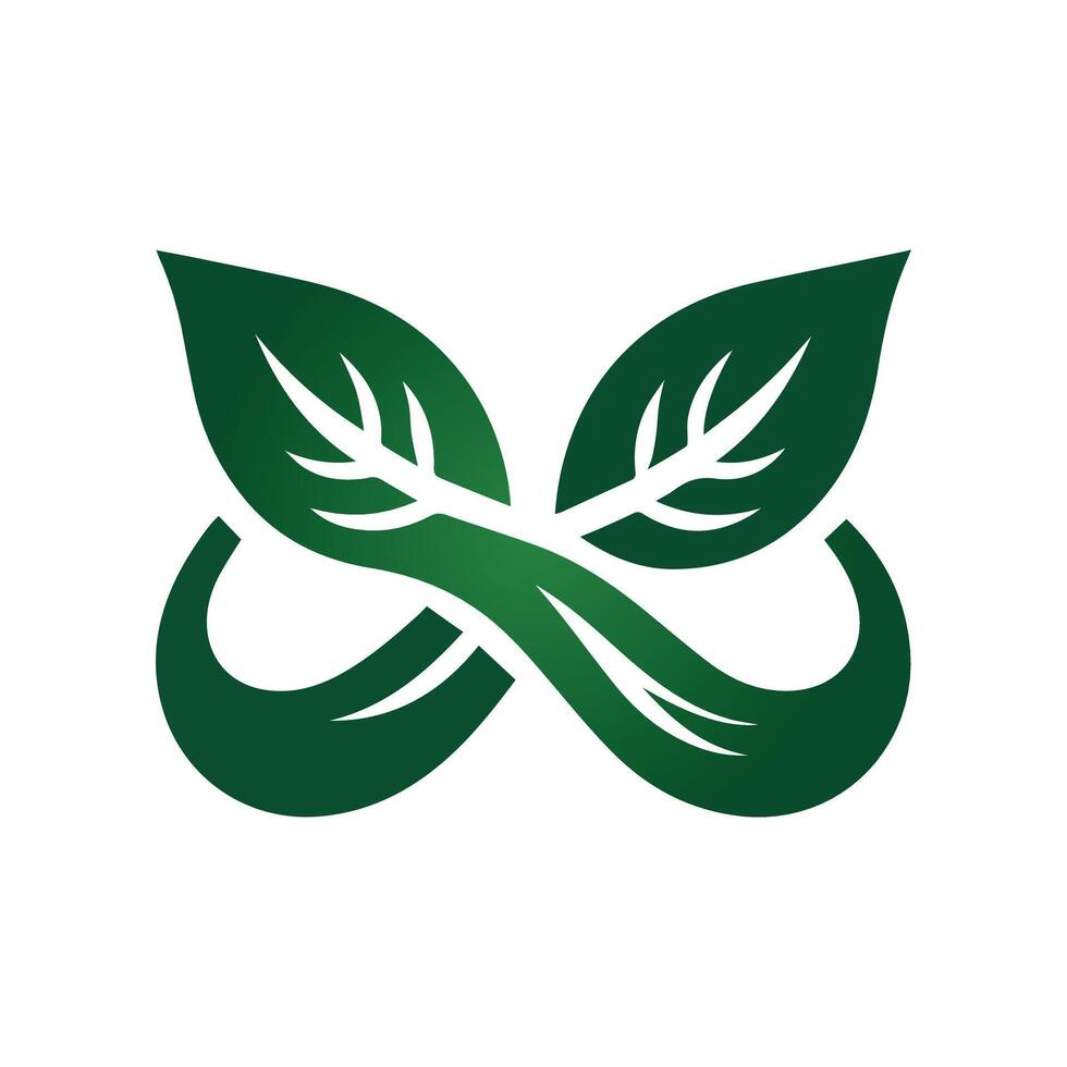 Green Leaf Infinity Symbol for Eco-Friendly Concepts vector