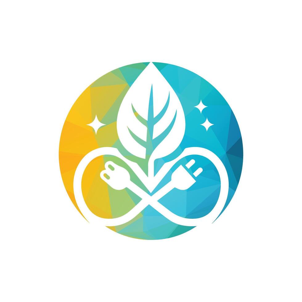 Eco-Friendly Energy Icon With Leaf and Plug Design vector