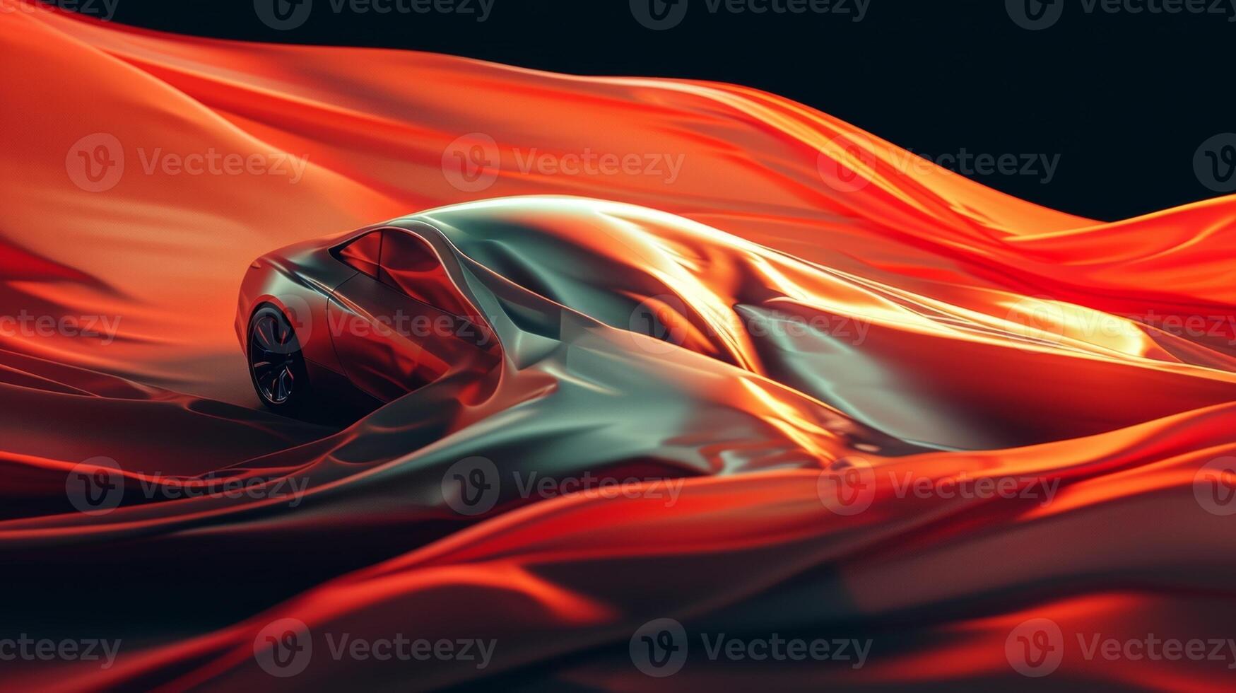 Dynamic waves of movement rippling through the fabric as the flag flutters gracefully in the breeze photo