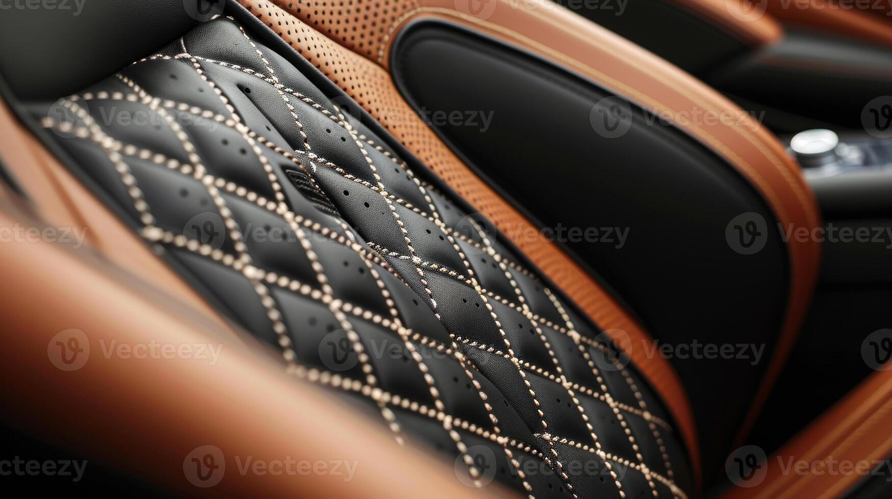 A detail shot of the contrast stitching on the leather seats adding a touch of sophistication and highlighting the craftsmanship that goes into creating the luxurious interior photo