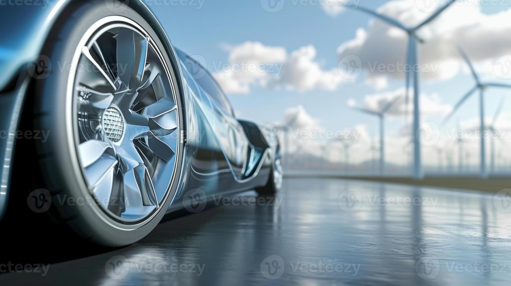 Detailed view of a wind turbines blades demonstrating the use of airfoil shapes to reduce drag and increase energy production photo