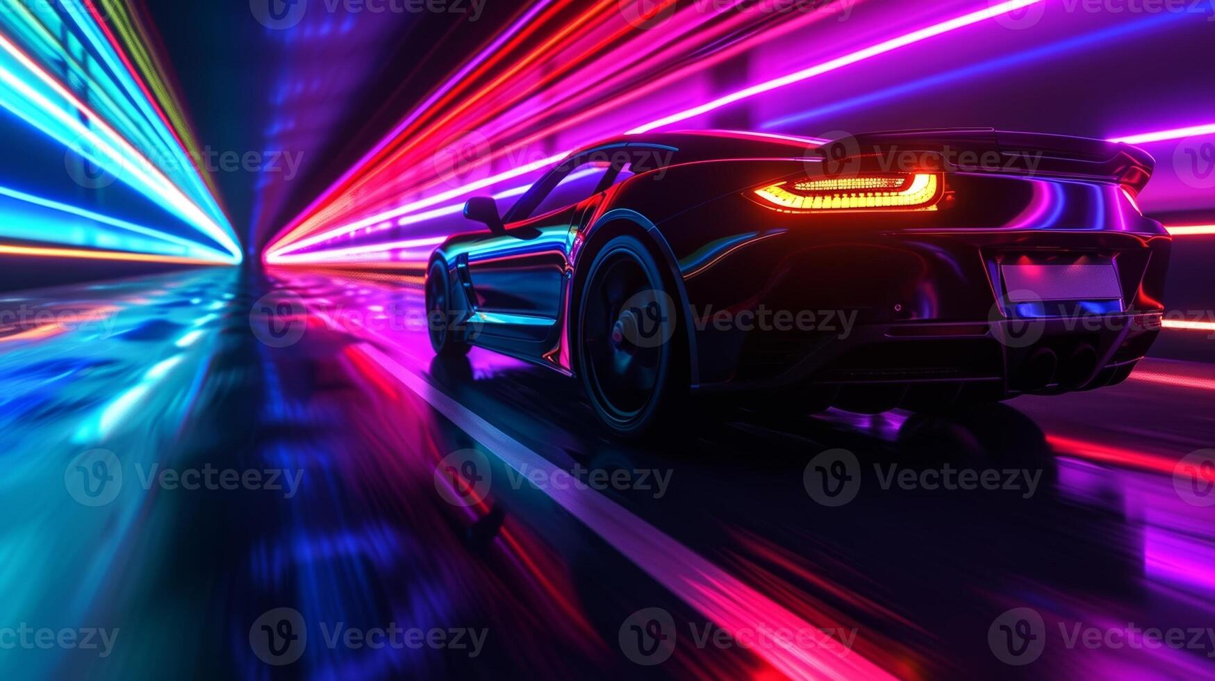 Dynamic footage of a cars headlights with a prism effect revealing a vivid range of colors in a glorious spectrum that is sure to catch the eye photo