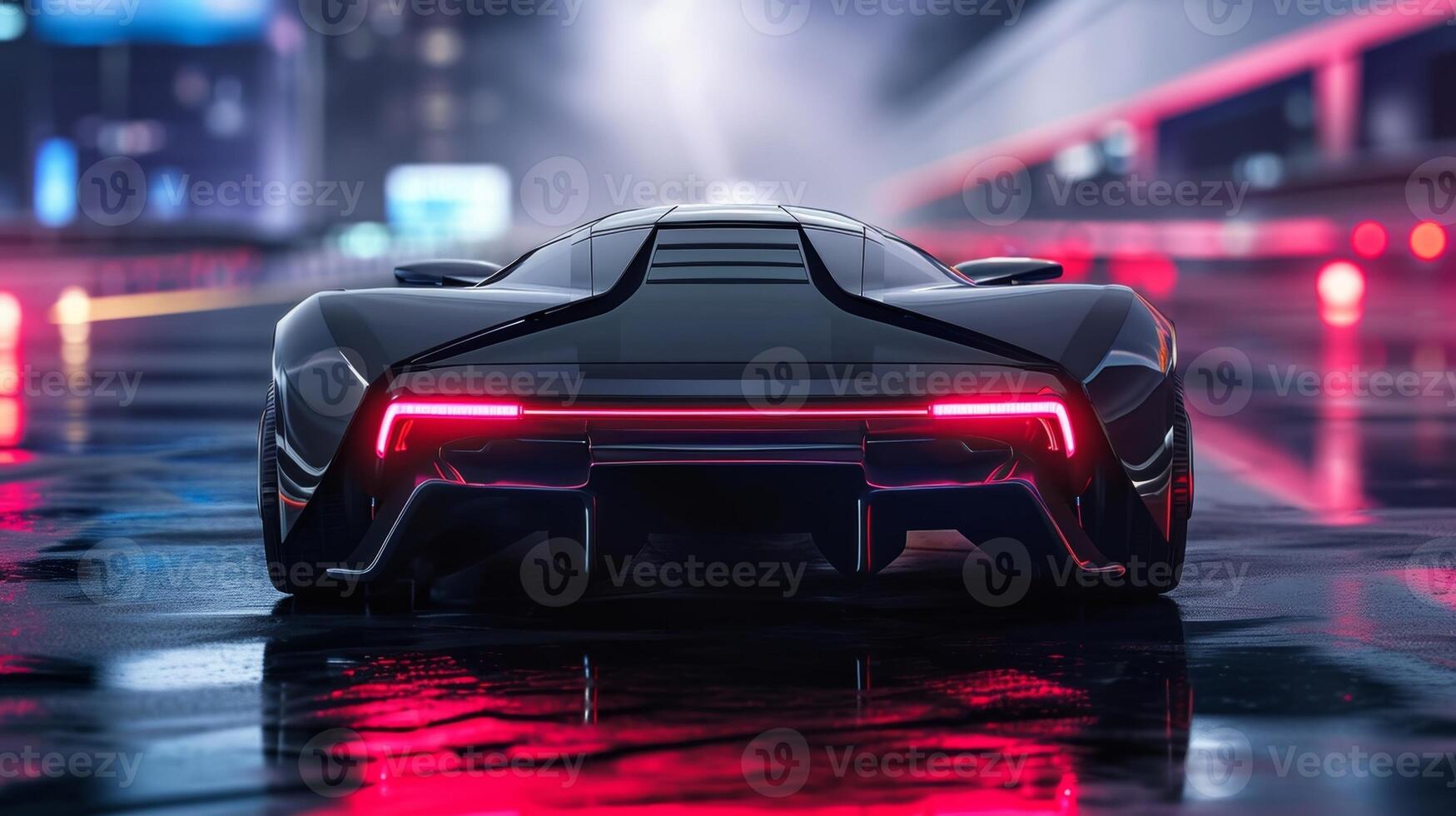 The camera lingers on the rearview mirrors which are adorned with cybernetic enhancements and flashing LED lights giving off a futuristic and intimidating aura photo