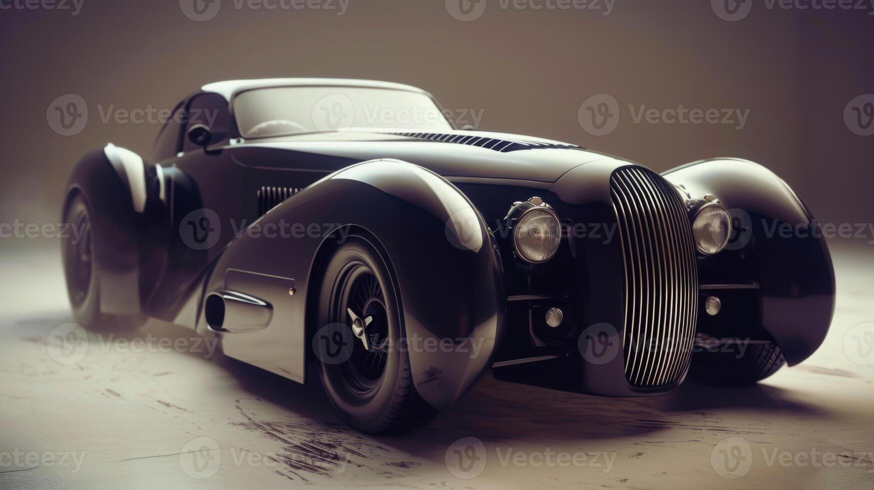 The closeup footage focuses on the retro cars flared fenders emphasizing the air resistancereducing effect of its curved edges when in motion photo